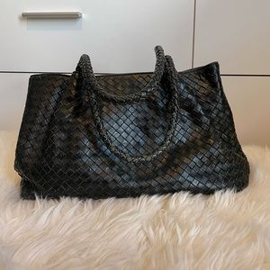 Bottega Veneta Woven Black Leather Bag